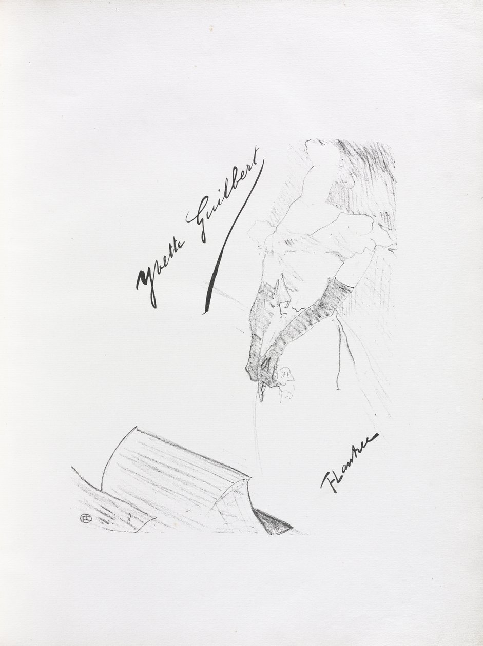 Yvette Guilbert-angielska seria: Frontyspis autorstwa Henri de Toulouse-Lautrec