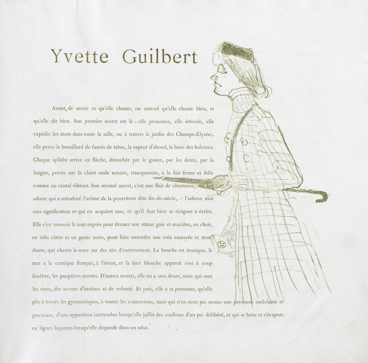 Yvette Guilbert-seria francuska: nr 1 autorstwa Henri de Toulouse-Lautrec