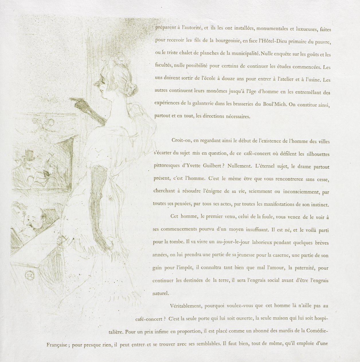 Yvette Guilbert-seria francuska: nr 6 autorstwa Henri de Toulouse-Lautrec