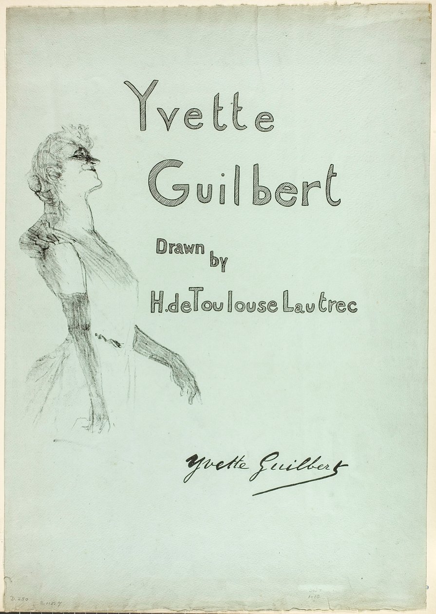 Yvette Guilbert na scenie, od Yvette Guilbert autorstwa Henri de Toulouse-Lautrec