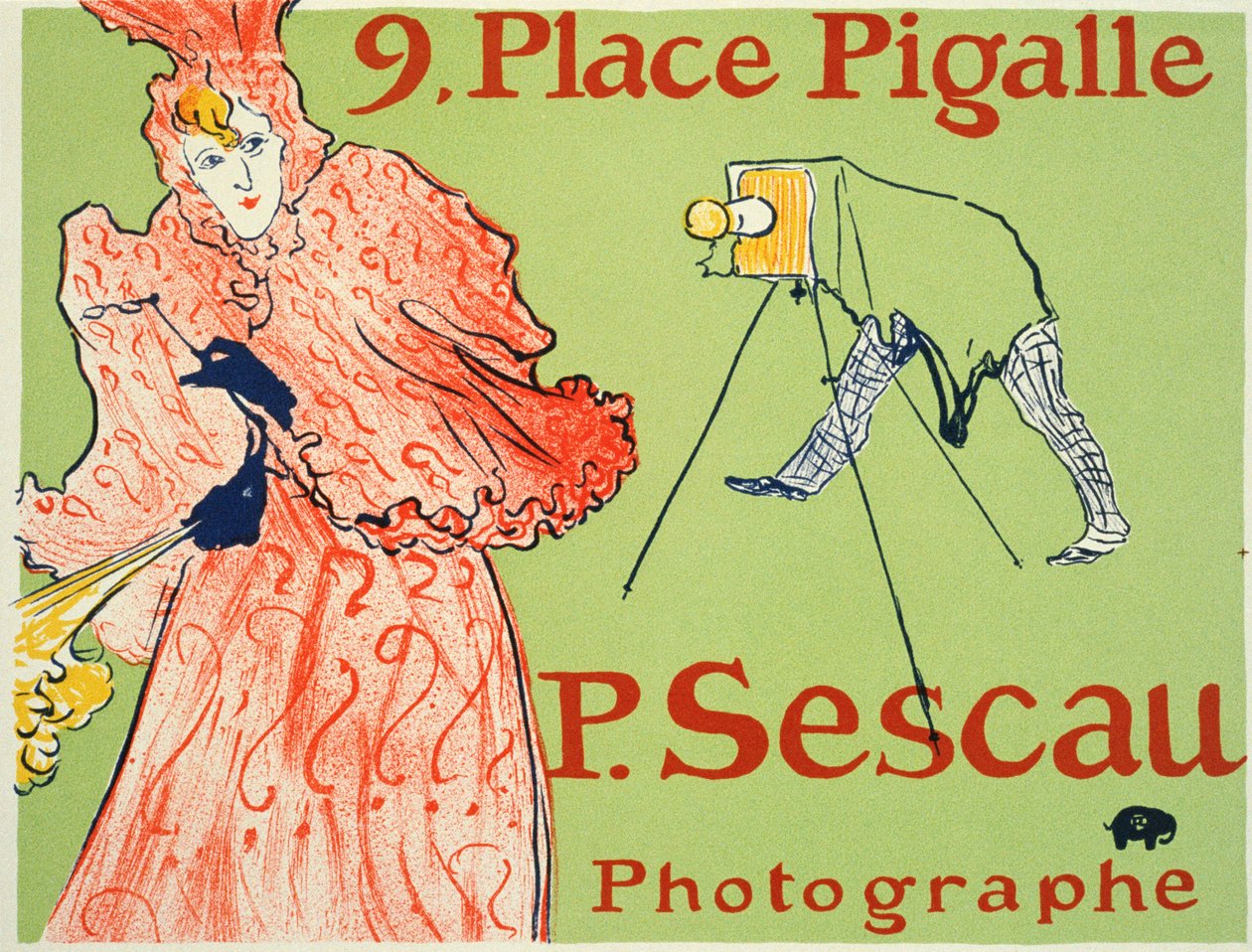 9, Place Pigalle, plakat fotografa P. Sescau, 1894. autorstwa Henri de Toulouse Lautrec