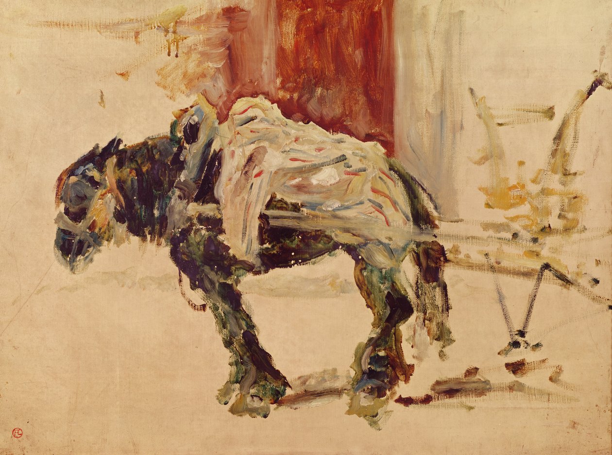 Koń pociągowy w Céleyran, 1881 autorstwa Henri de Toulouse Lautrec
