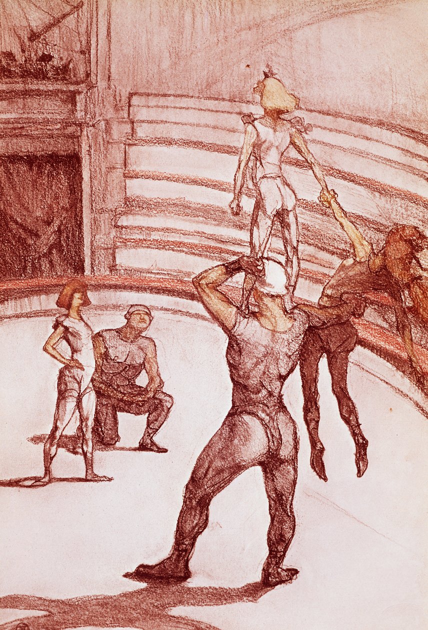 Akrobaci (pastel) autorstwa Henri de Toulouse Lautrec