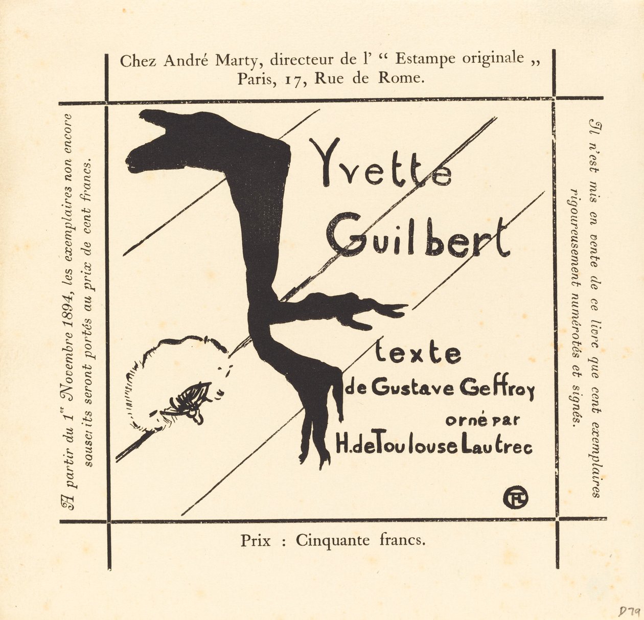 Reklama albumu Yvette Guilbert autorstwa Henri de Toulouse Lautrec