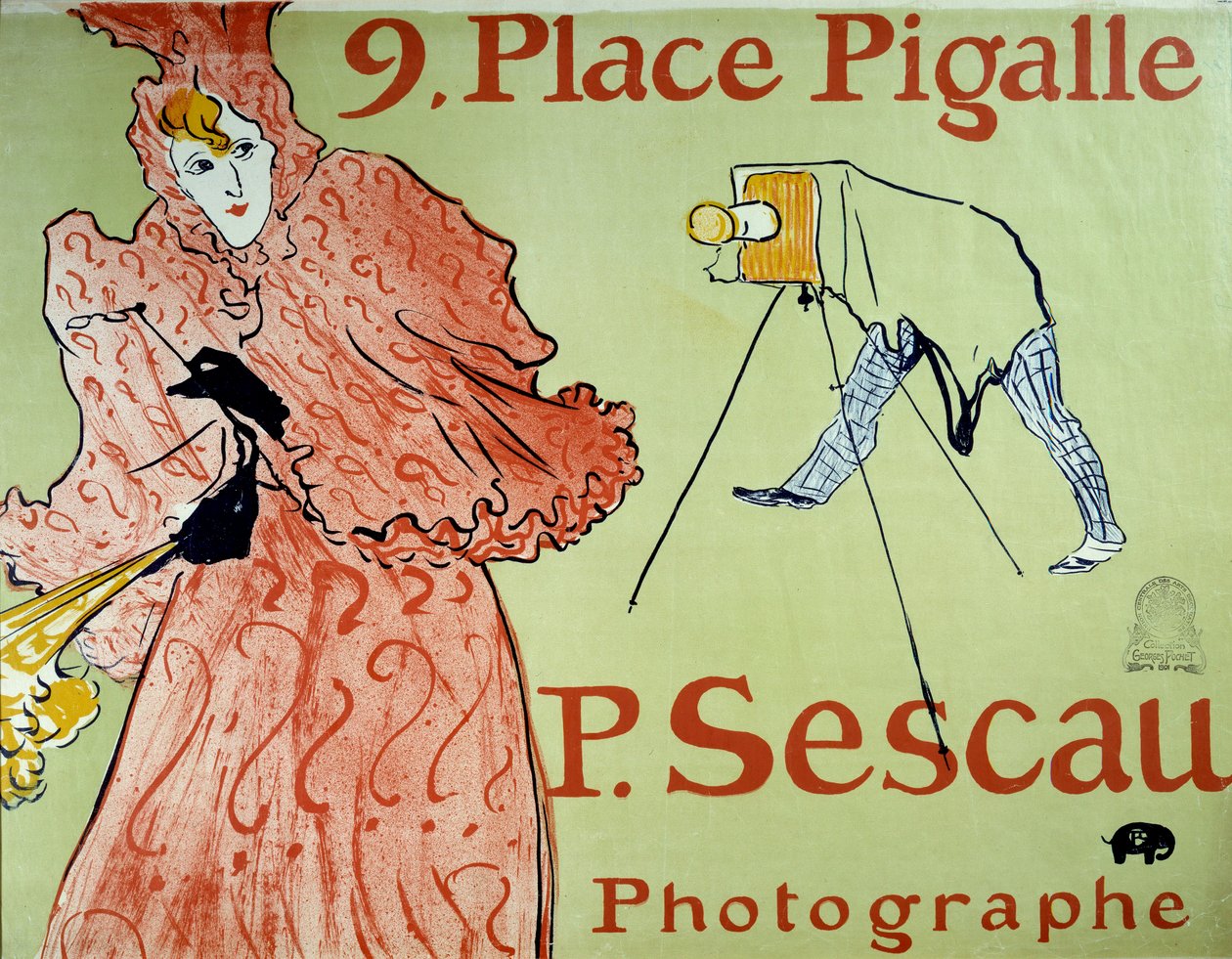 Reklama dla fotografa P. Sescau, 9 Place Pigalle na Montmartre. Plakat Henri De Toulouse Lautreca (1864-1901) autorstwa Henri de Toulouse Lautrec