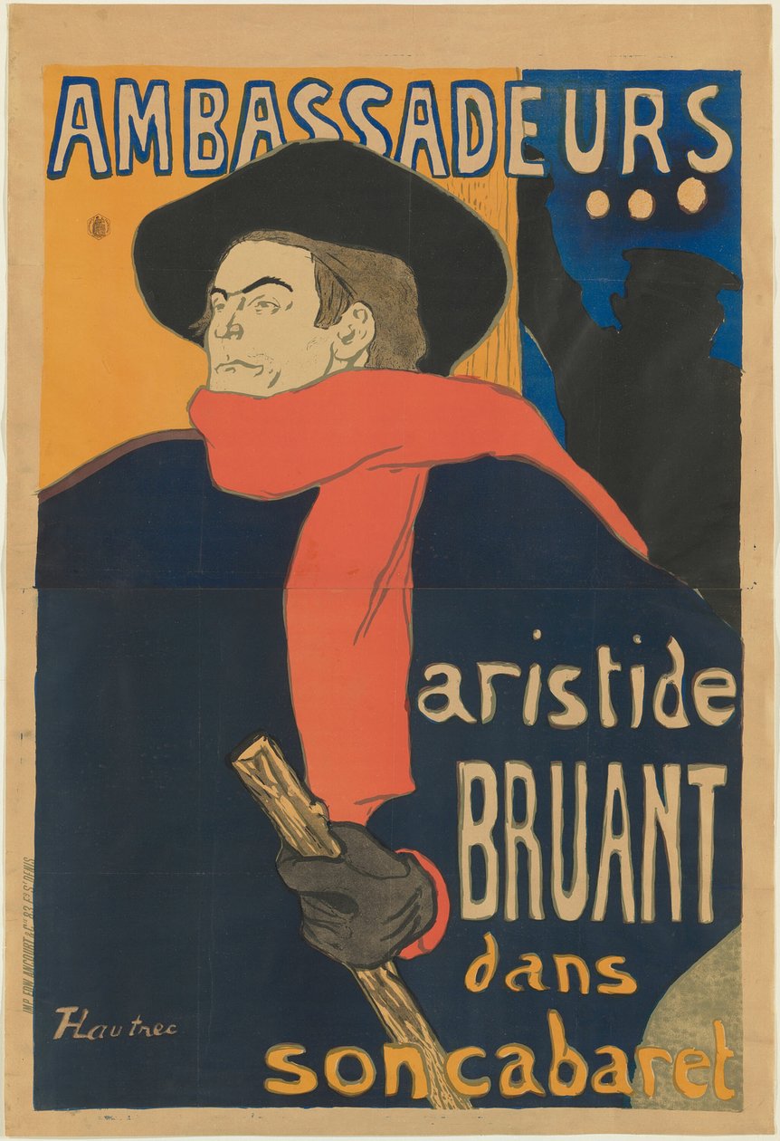 Ambasadorzy: Aristide Bruant autorstwa Henri de Toulouse Lautrec