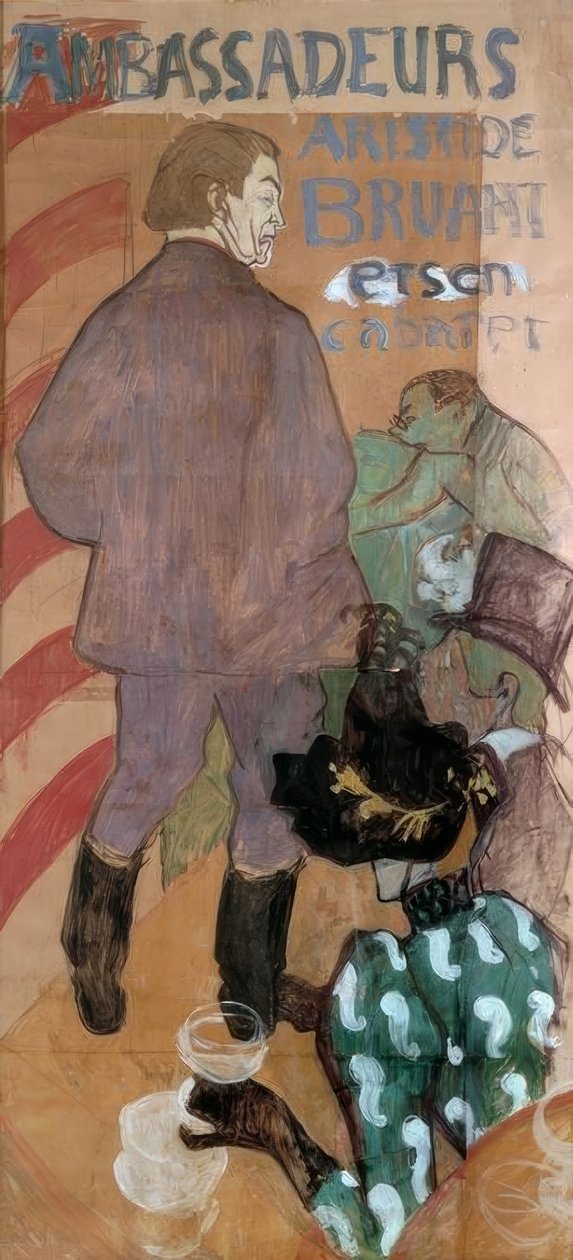 Ambasadorzy, Aristide Bruant i jego kabaret autorstwa Henri de Toulouse Lautrec