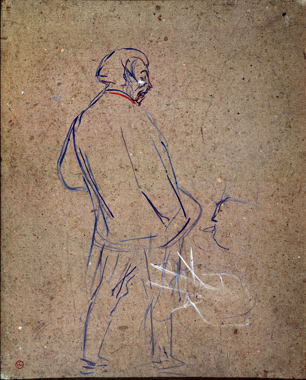 Aristide Sparrow śpiewa w swoim kabarecie. Obraz Henri de Toulouse-Lautreca (Toulouse Lautrec autorstwa Henri de Toulouse Lautrec
