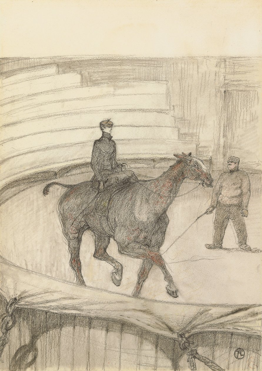 W cyrku: próba; Au Cirque: Travail de Repetition, 1899 autorstwa Henri de Toulouse Lautrec