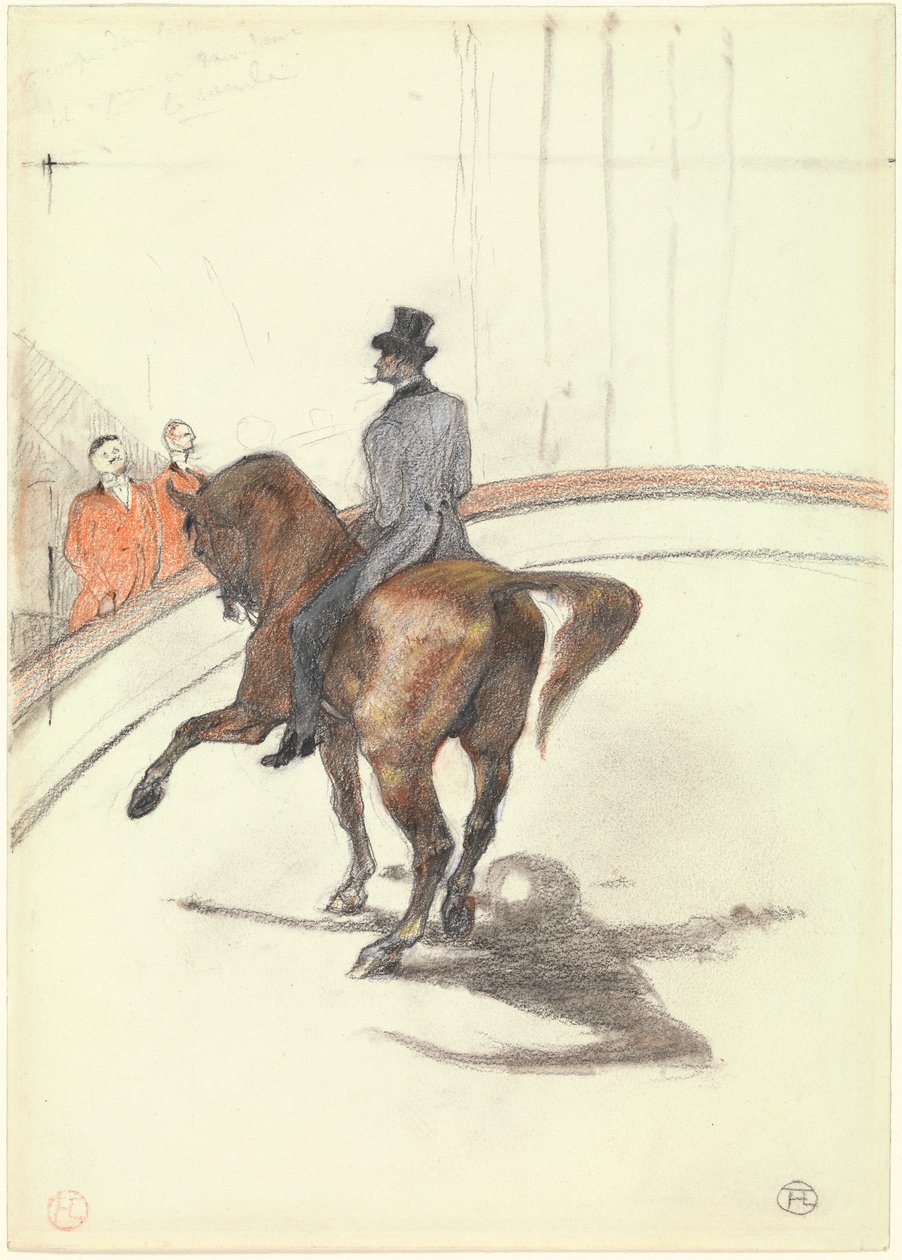 W cyrku: The Spanish Walk, 1899 (grafit, kolorowy pastel i węgiel na grubym papierze) autorstwa Henri de Toulouse Lautrec