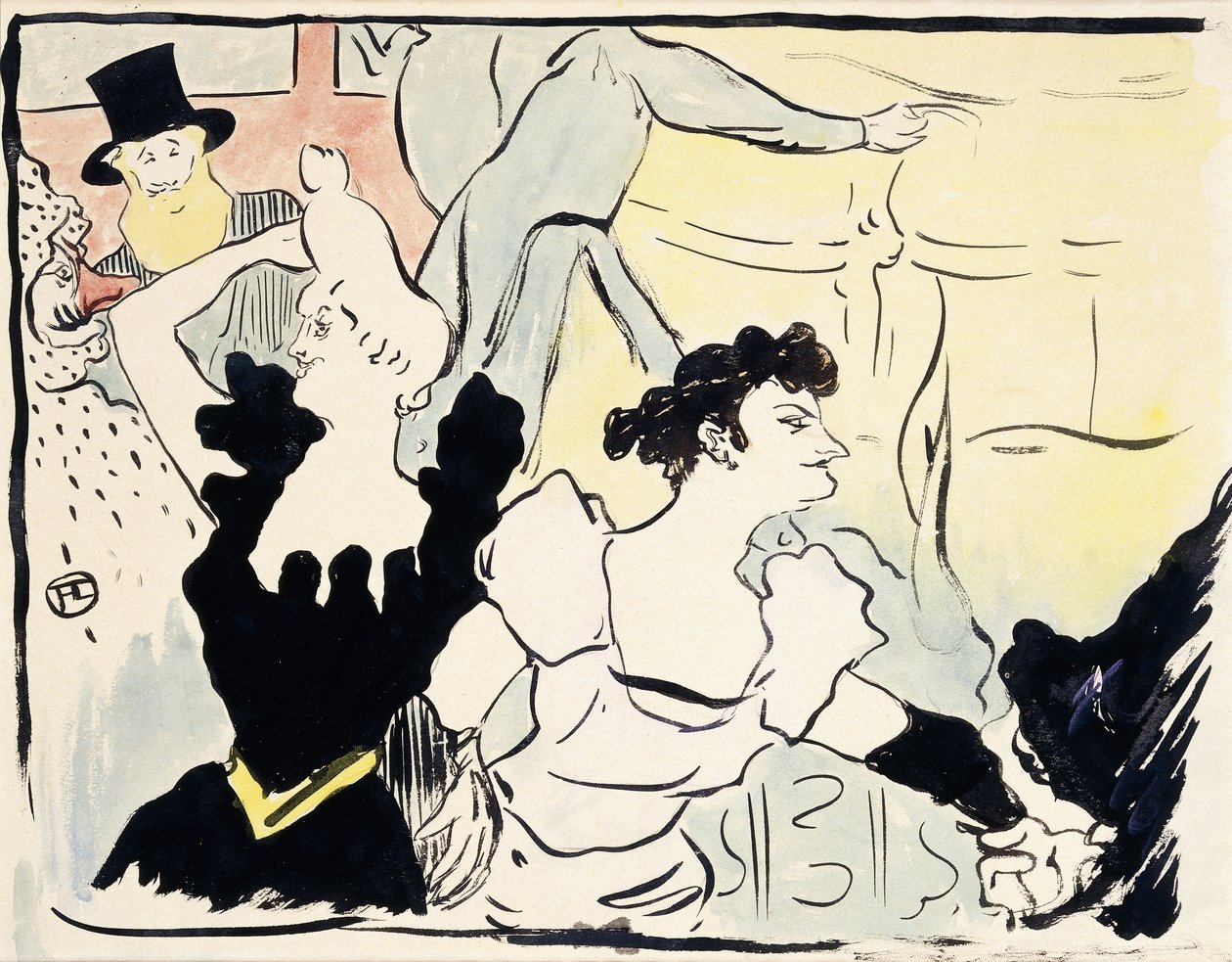 Na balu maskowym – uroczystościach paryskich – nowych biesiadach, 1892 r autorstwa Henri de Toulouse Lautrec