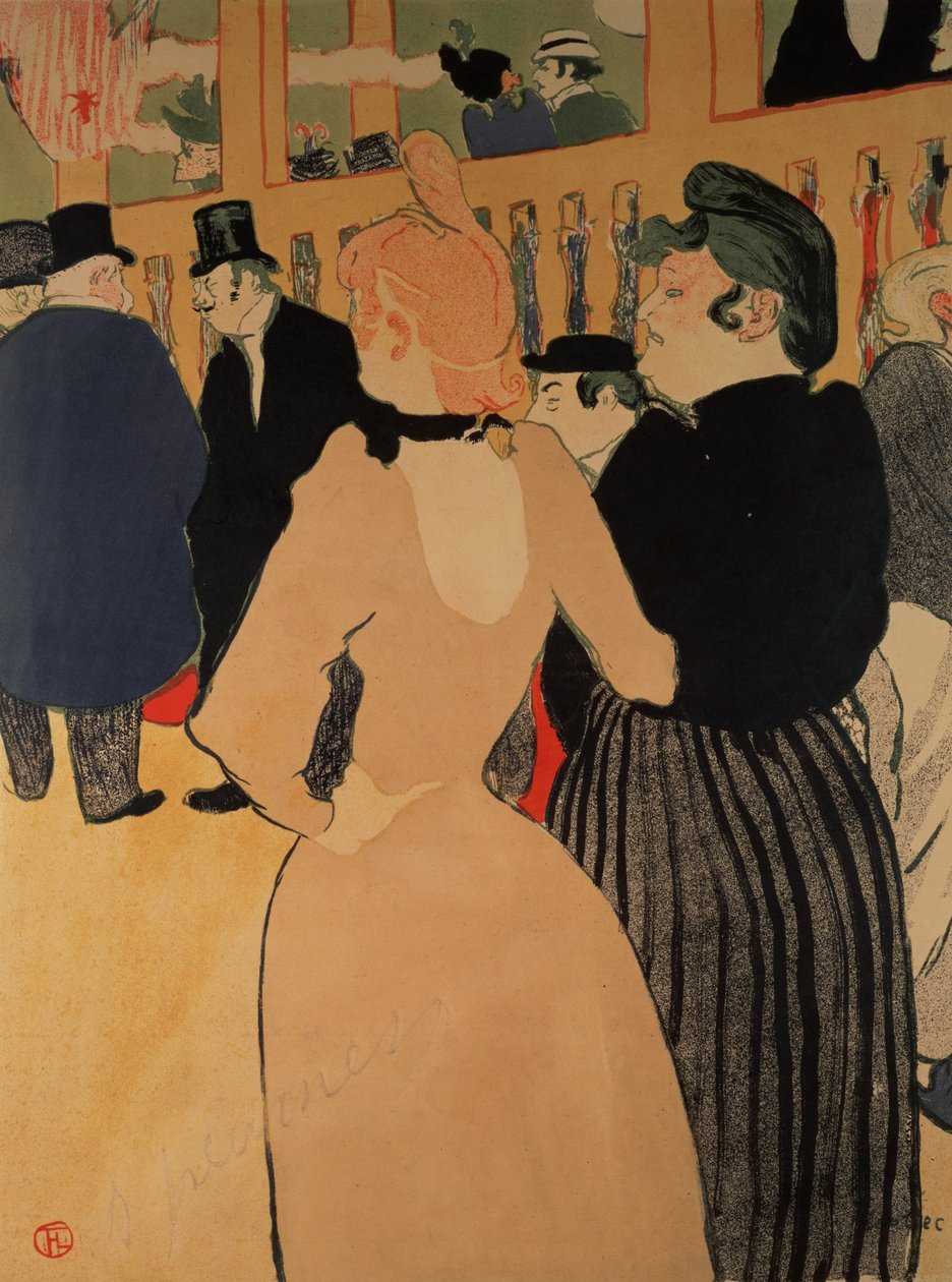 W Moulin Rouge: La Goulue i jej siostra, 1892 autorstwa Henri de Toulouse Lautrec