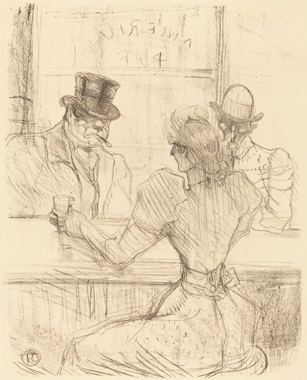 W barze Picton, rue Scribe (Au bar Picton, rue Scribe) autorstwa Henri de Toulouse Lautrec