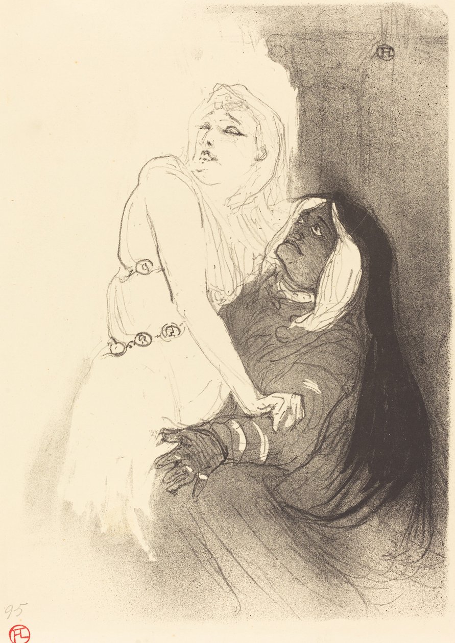 W renesansie: Sarah Bernhardt w Phedre A la Renaissance: Sarah Bernhardt dans..., 1893. autorstwa Henri de Toulouse Lautrec
