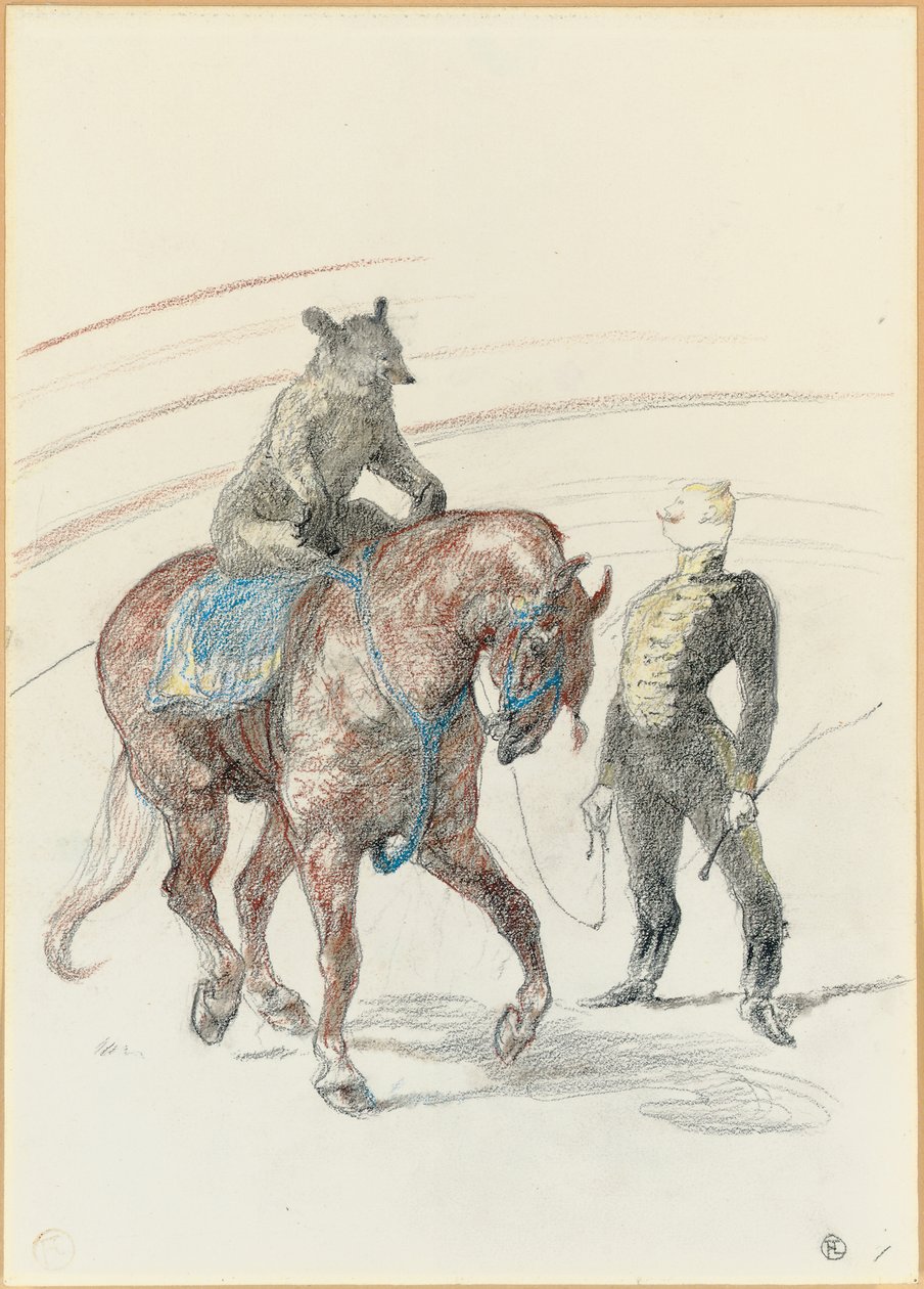 W cyrku: Praca niedźwiedzia na panelu, 1899 autorstwa Henri de Toulouse Lautrec