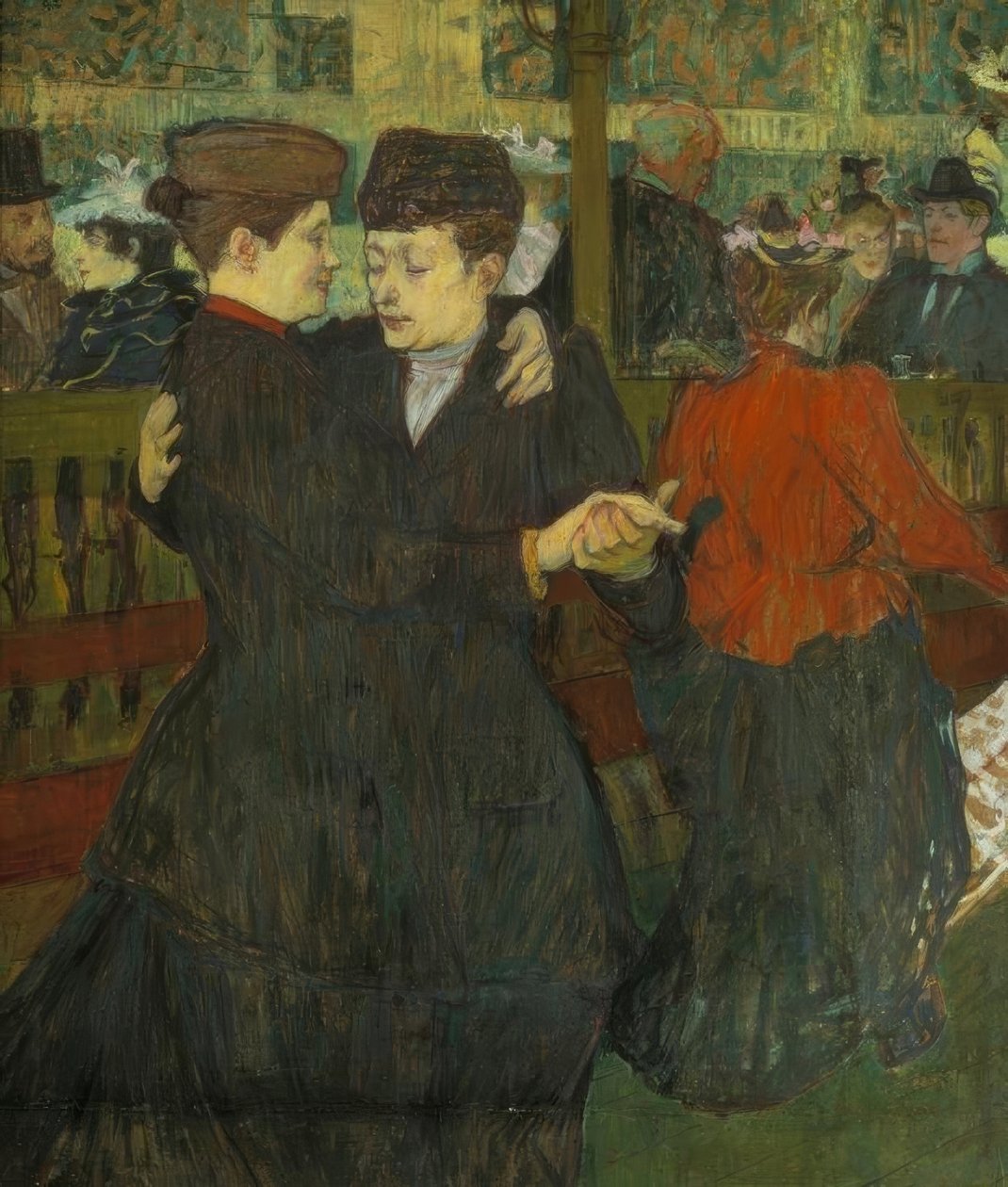 W Moulin-Rouge. Dwóch tancerzy autorstwa Henri de Toulouse Lautrec