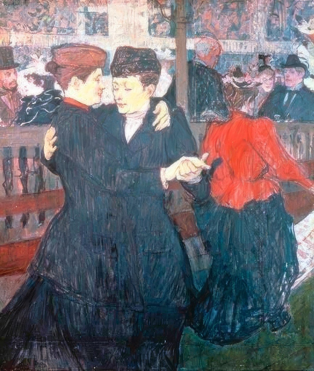 W Moulin-Rouge. Dwóch tancerzy autorstwa Henri de Toulouse Lautrec