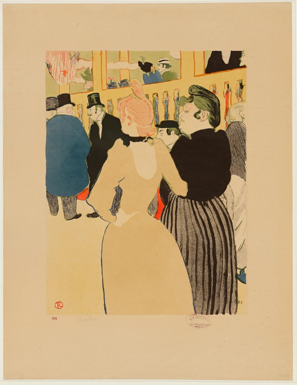 W Moulin Rouge La Goulue i jej siostra autorstwa Henri de Toulouse Lautrec