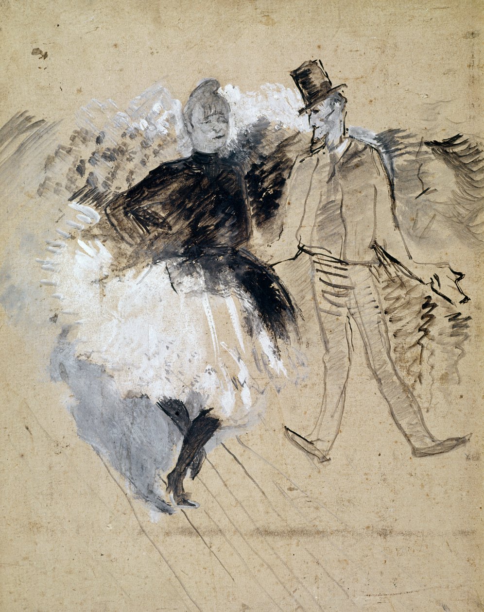 W Moulin de la Galette, La Goulue i Valentin le Desosse” autorstwa Henri de Toulouse Lautrec