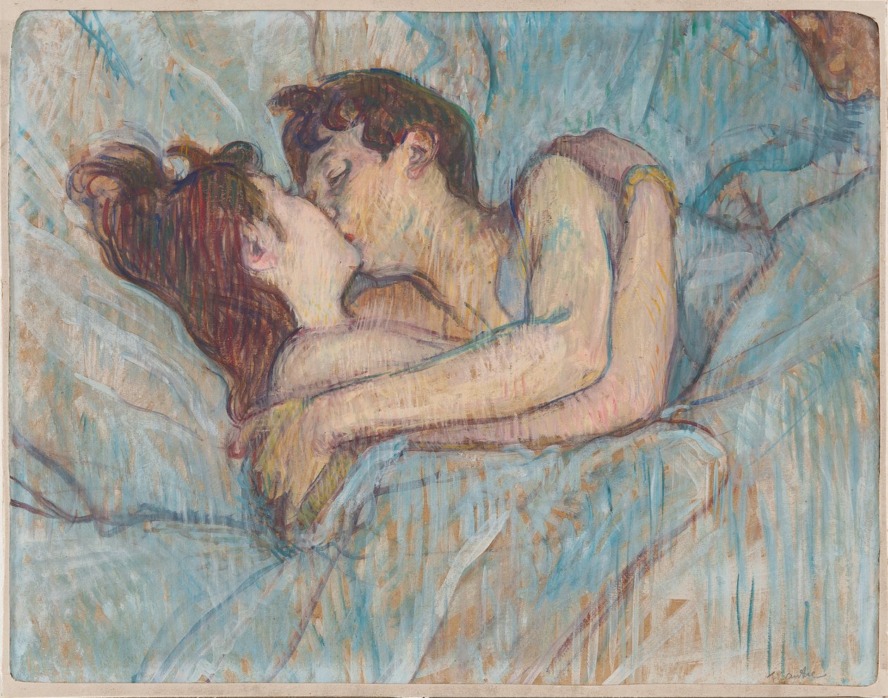 W łóżku: Pocałunek, 1892 autorstwa Henri de Toulouse Lautrec