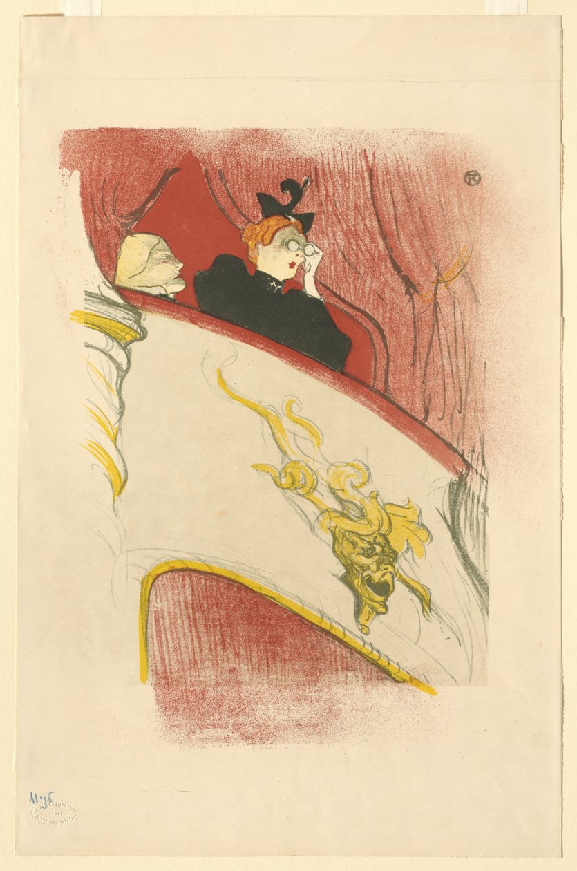 Balkon z pozłacaną maską groteskową autorstwa Henri de Toulouse Lautrec