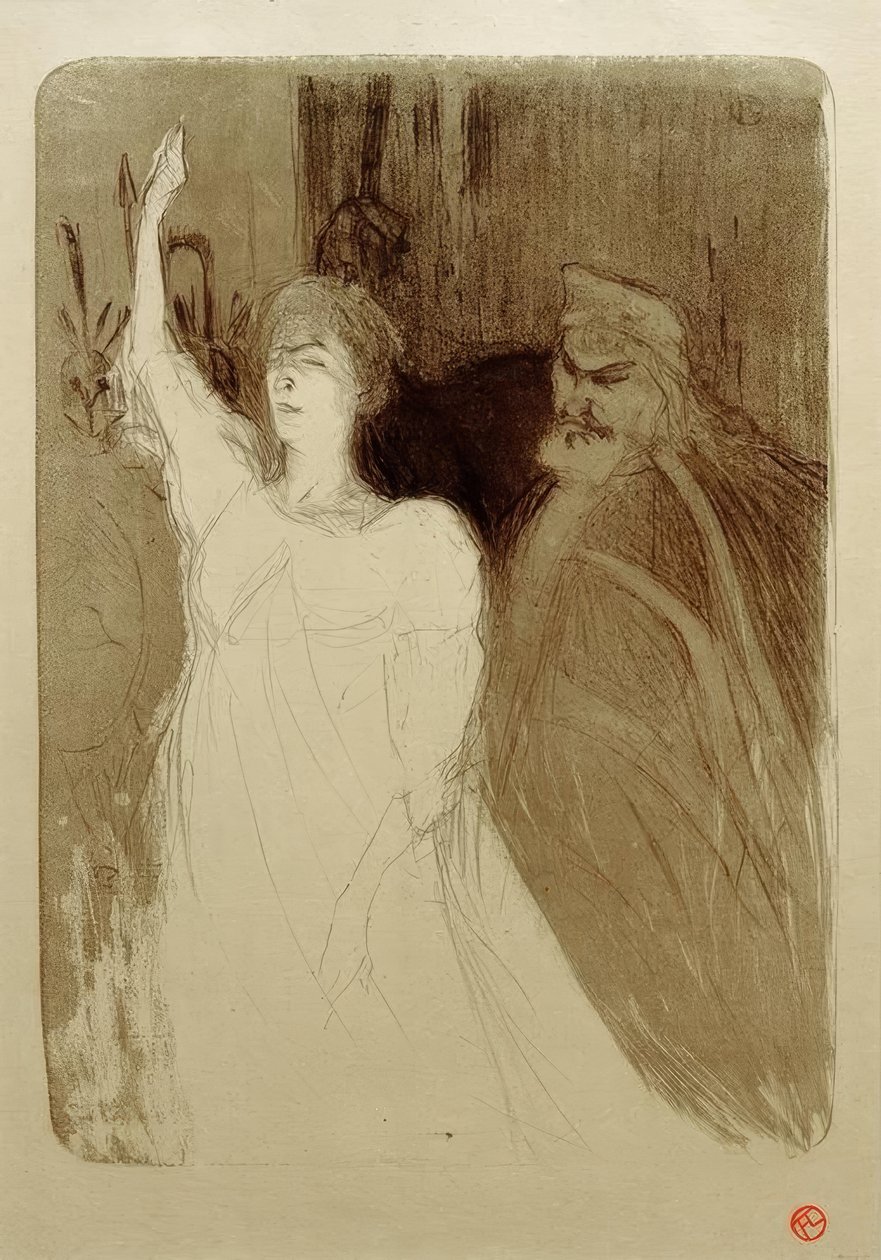 Bartet i Mounet-Sully w Antygonie autorstwa Henri de Toulouse Lautrec
