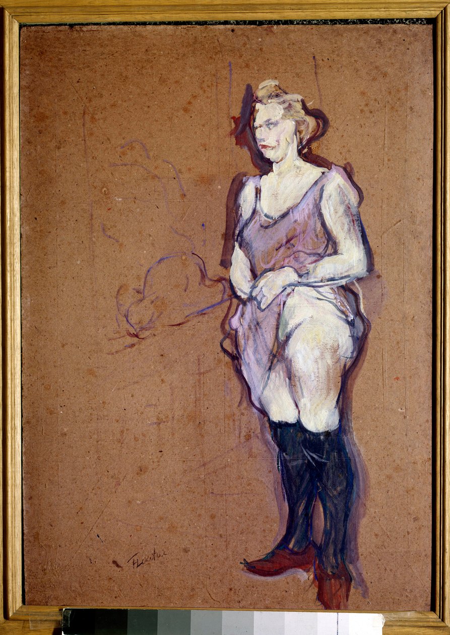 Blondynka gospodyni domowa Portret prostytutka. Obraz Henri Toulouse Lautreca (1864-1901) 1894 Nd. 0,68x0,48 m Paryż, musee d