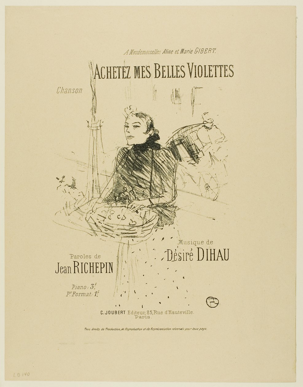 Kup moje Pretty Violets od Melodies by Désiré Dihau autorstwa Henri de Toulouse Lautrec