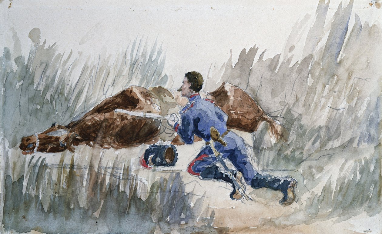 Manewr kawalerii, ok. 1881 r. autorstwa Henri de Toulouse Lautrec