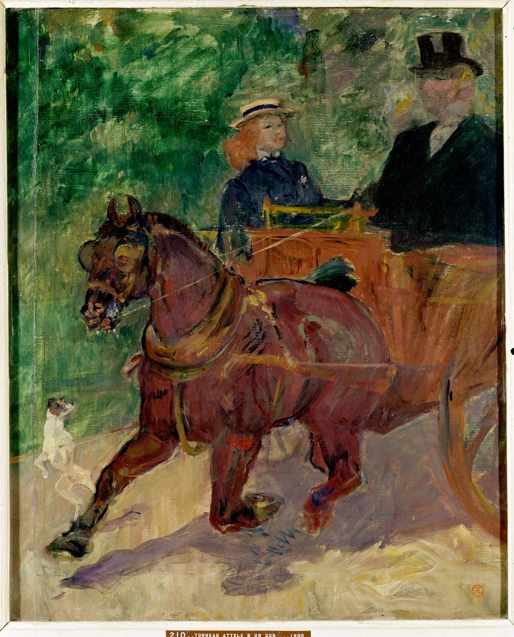 Cob zaprzęgnięty do wózka, 1900 autorstwa Henri de Toulouse Lautrec