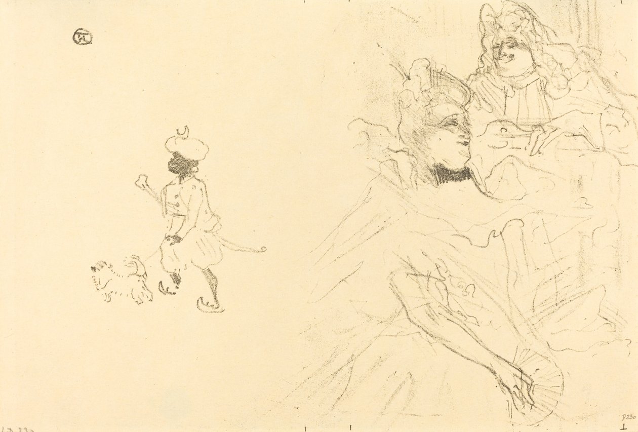 Okładka "Przykład zakochanej Ninon de Lenclos" autorstwa Henri de Toulouse Lautrec