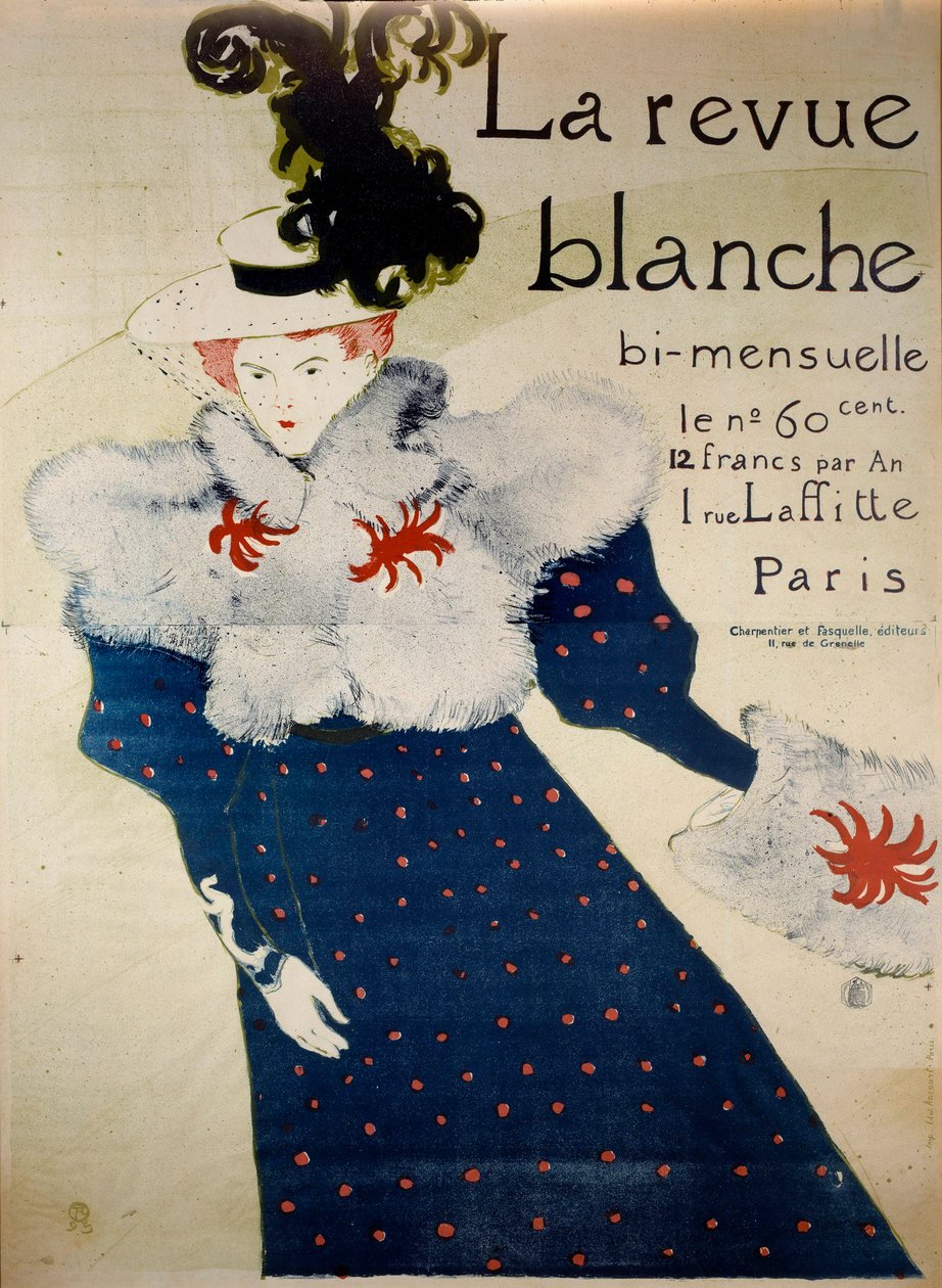 Okładka dwumiesięcznika „La revue blanche”. Litografia Henri de Toulouse Lautreca (1864-1901) autorstwa Henri de Toulouse Lautrec
