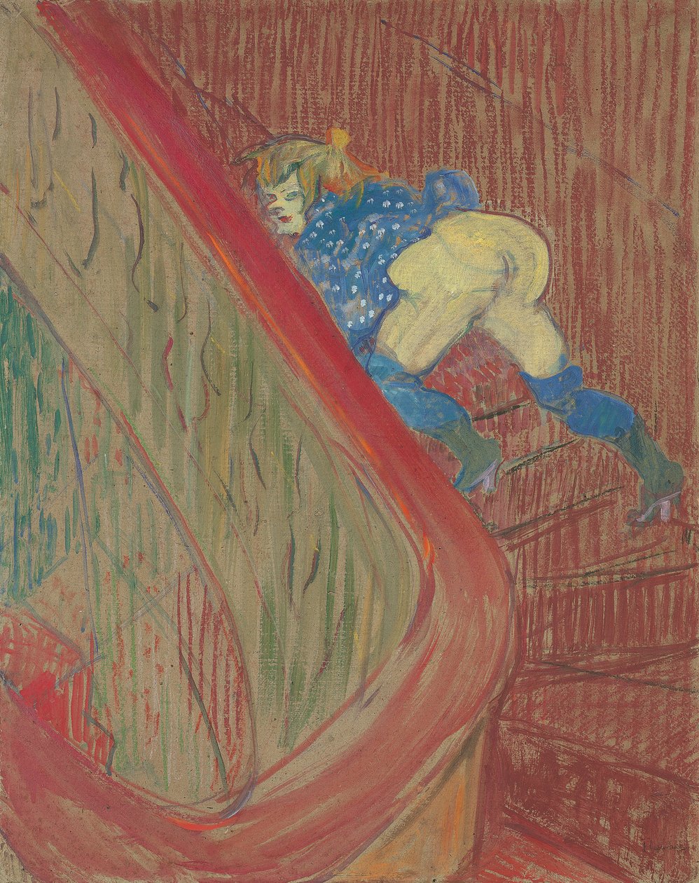 Na schodach Rue des Moulins, 1893 autorstwa Henri de Toulouse Lautrec