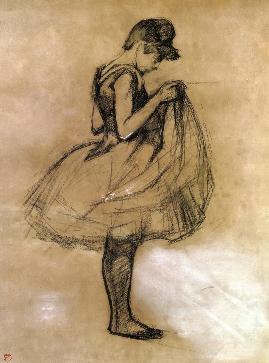 Tancerka dopasowująca strój kąpielowy autorstwa Henri de Toulouse Lautrec