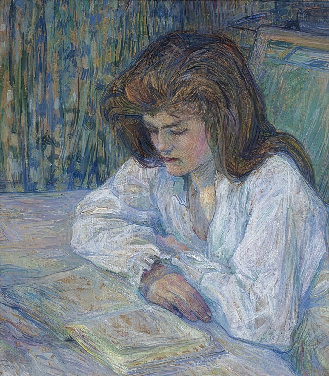 Die Lesende (Czytelnik). 1889 autorstwa Henri de Toulouse Lautrec
