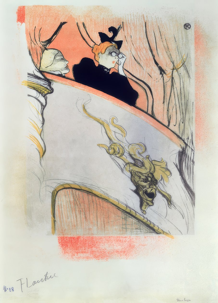 Pudełko ze złotą maską autorstwa Henri de Toulouse Lautrec