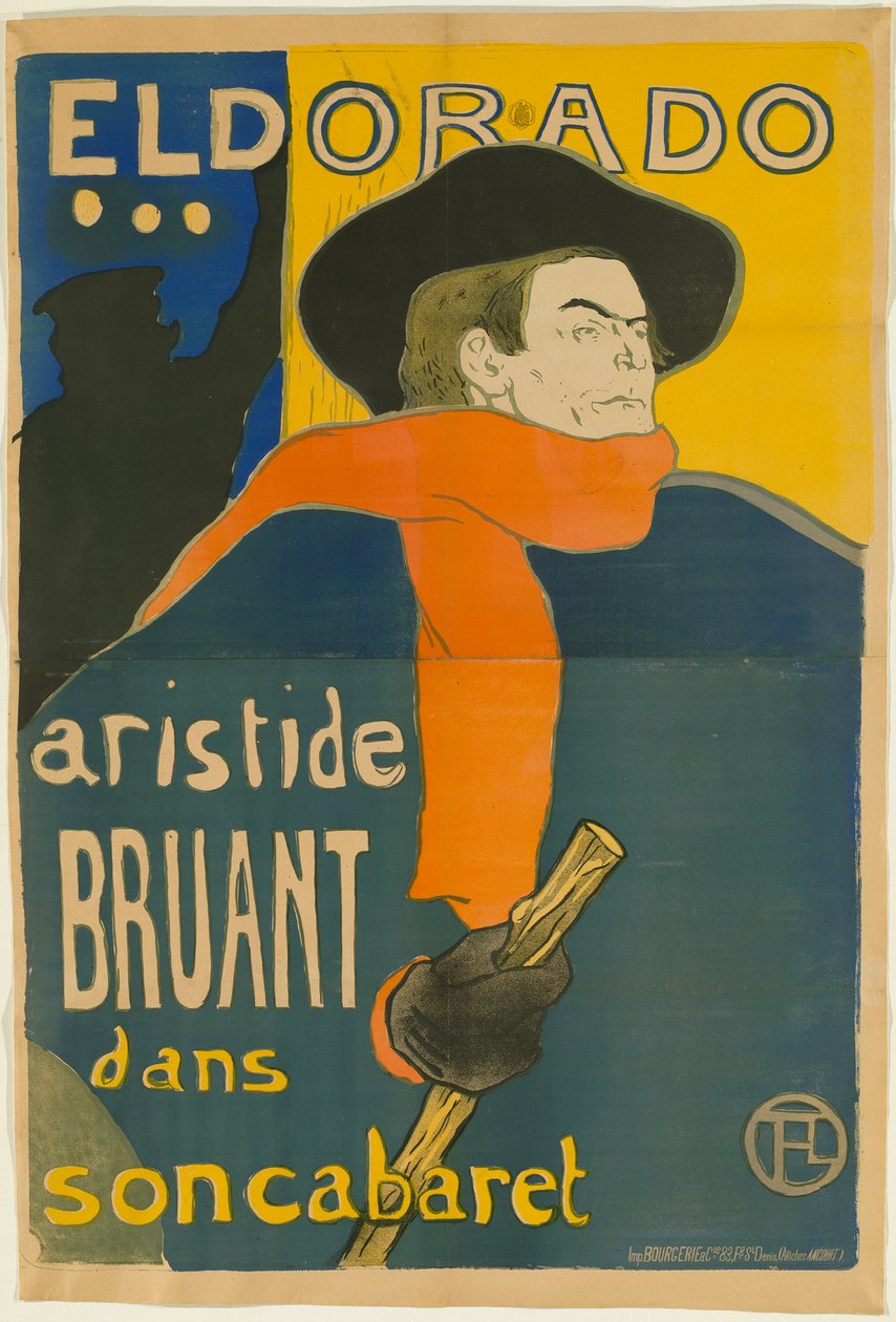 El Dorado: Aristide Bruant autorstwa Henri de Toulouse Lautrec