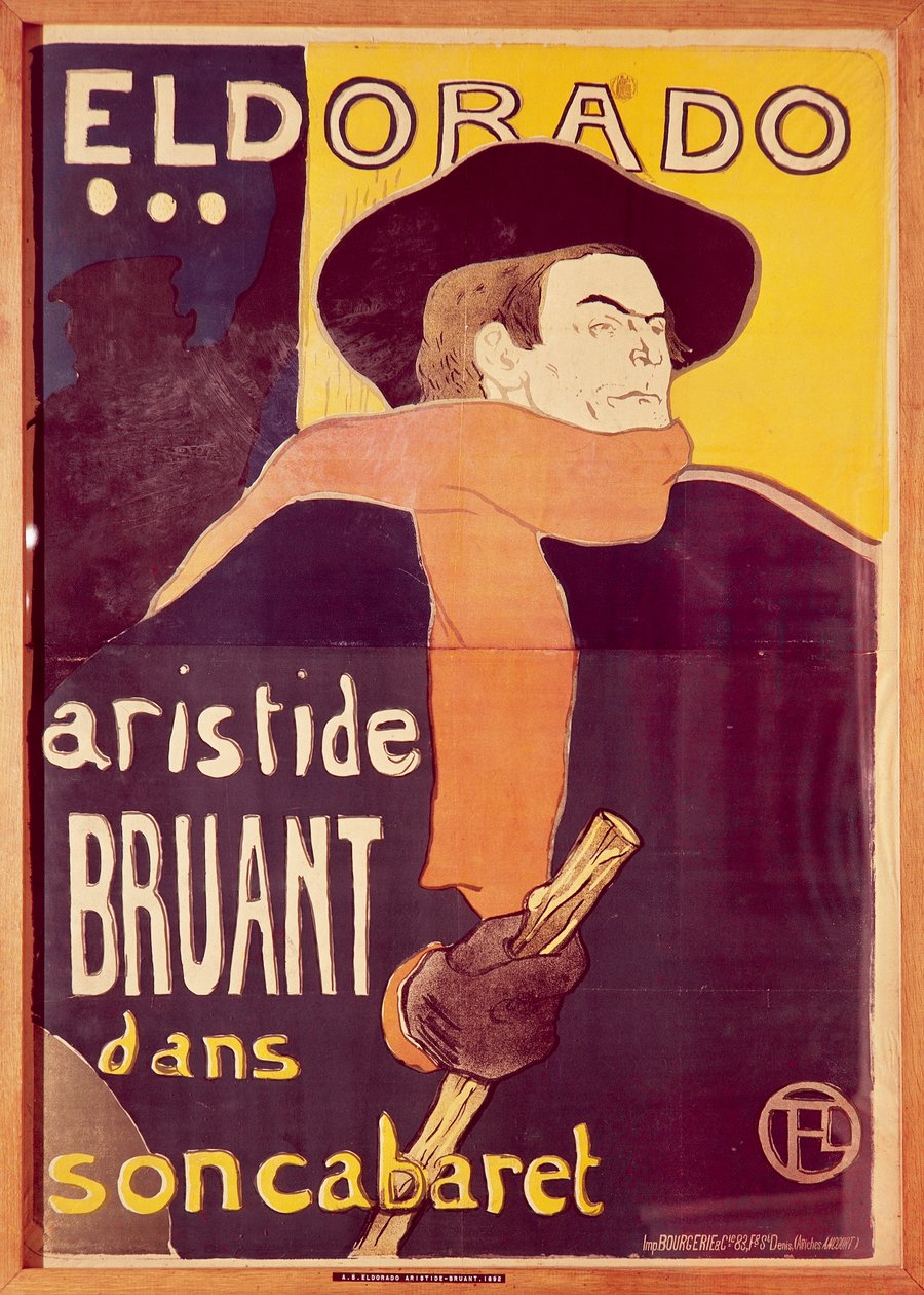 Eldorado, Aristide Bruant dans son cabaret (Eldorado, Artistide Bruant w swoim klubie nocnym) autorstwa Henri de Toulouse Lautrec