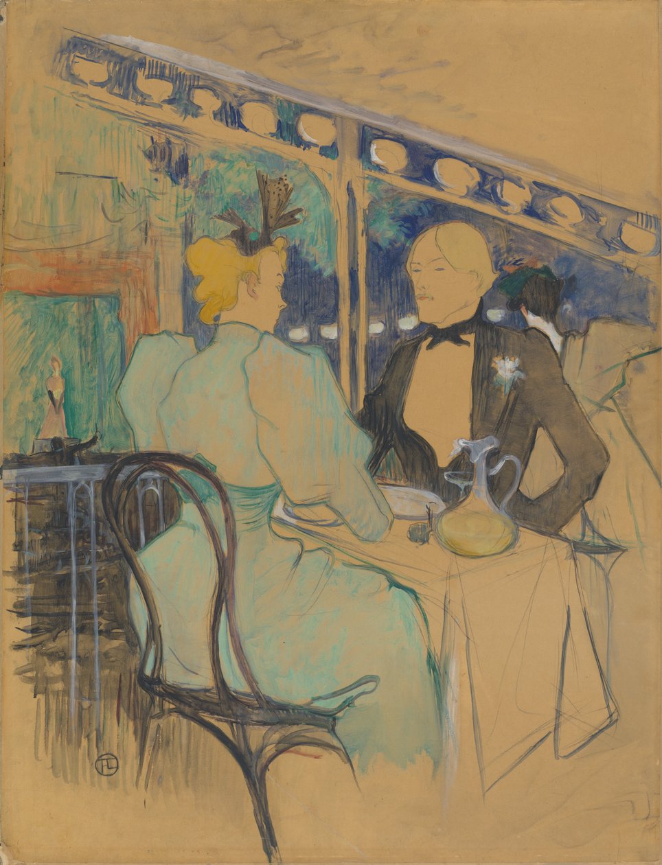 Modni ludzie w Les Ambassadeurs autorstwa Henri de Toulouse Lautrec