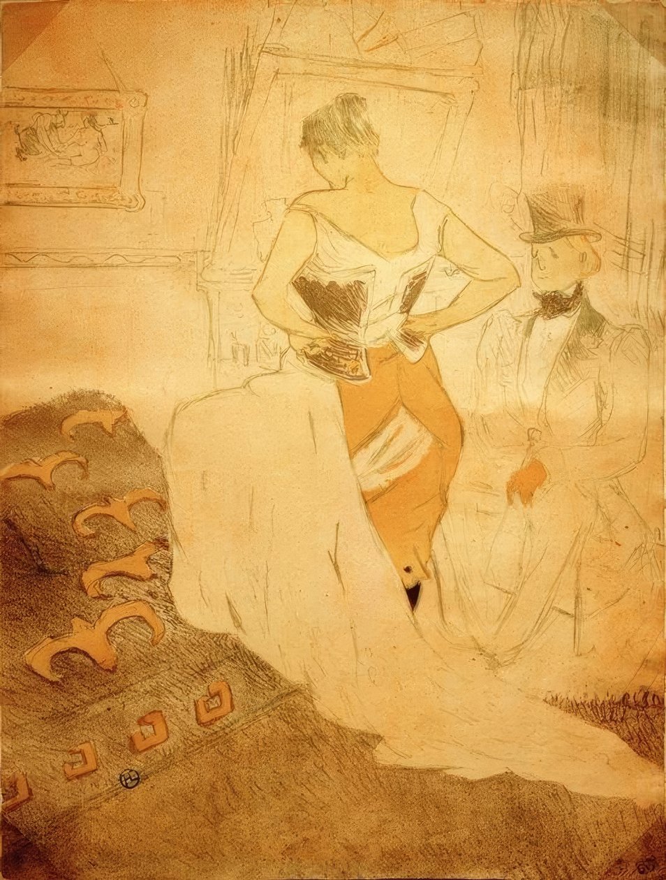 Kobieta w gorsecie, Podbój przejścia autorstwa Henri de Toulouse Lautrec