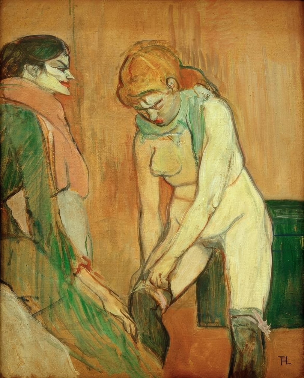 Kobieta ciągnąca pończochy autorstwa Henri de Toulouse Lautrec