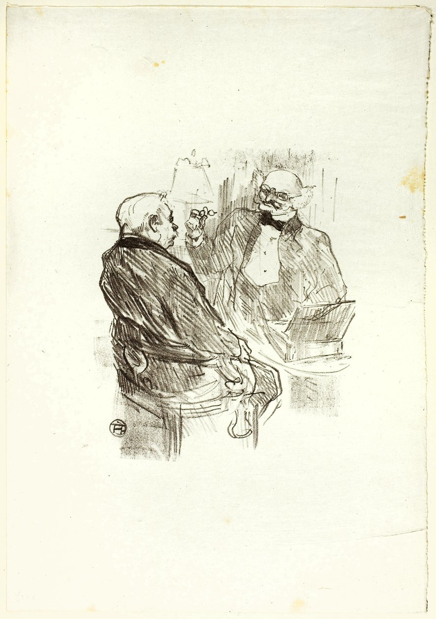 Georges Clemenceau i Optomotrist, Mayer, z Au Pied du Sinaï autorstwa Henri de Toulouse Lautrec