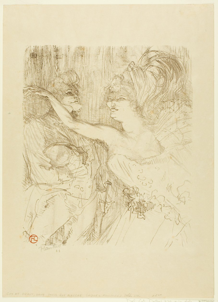 Guy i Mealy w filmie "Paris qui Marche autorstwa Henri de Toulouse Lautrec