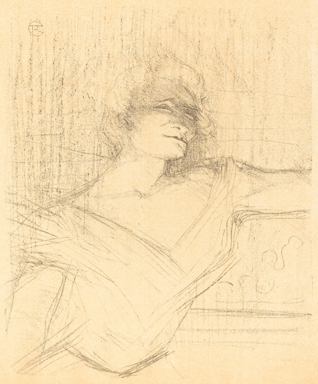 W „La glu” (w „La glu”) autorstwa Henri de Toulouse Lautrec