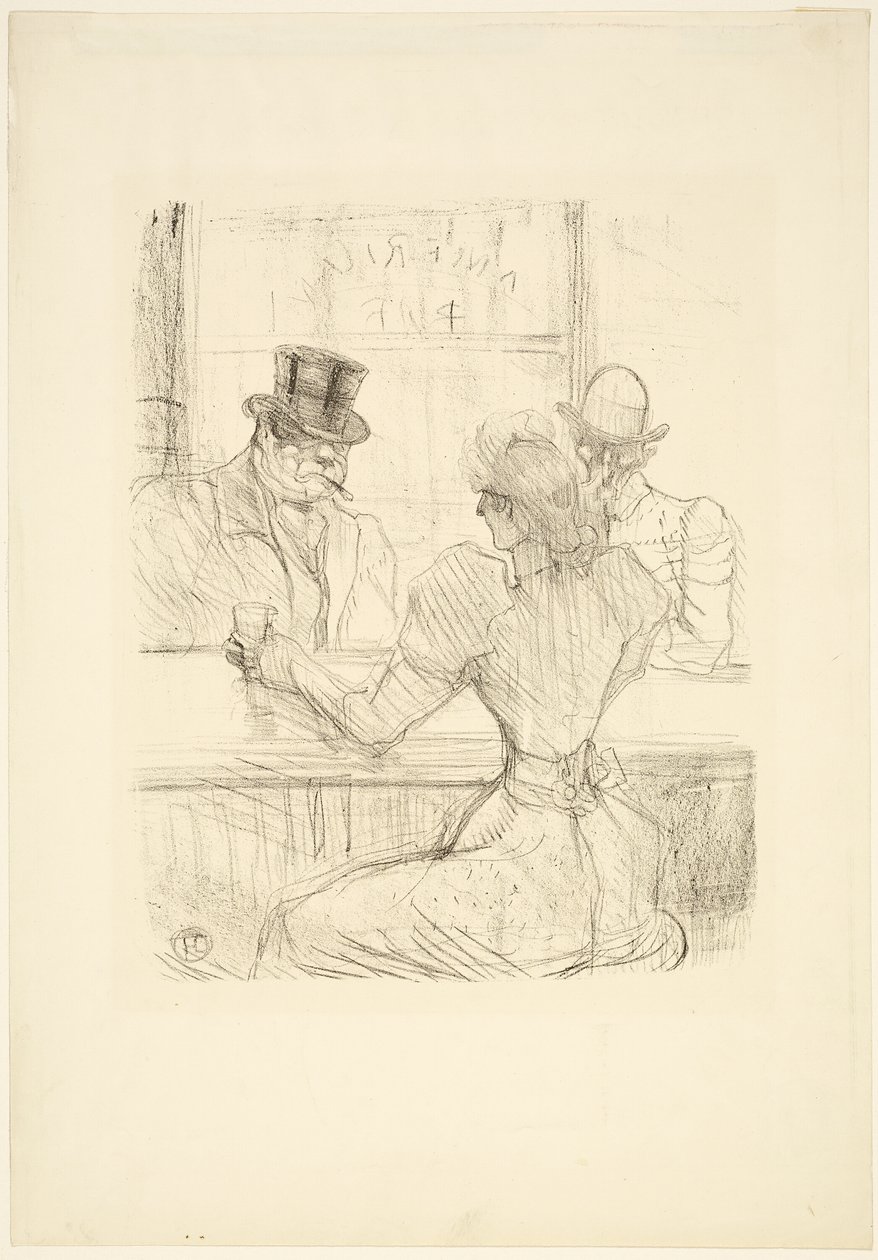 W Picton Bar (American Bar), rue Scribe autorstwa Henri de Toulouse Lautrec