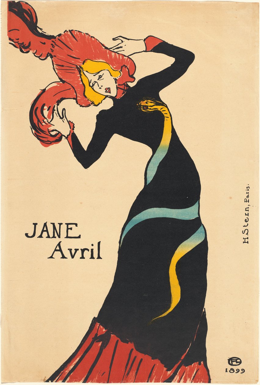 Jane Avril, 1899. autorstwa Henri de Toulouse Lautrec