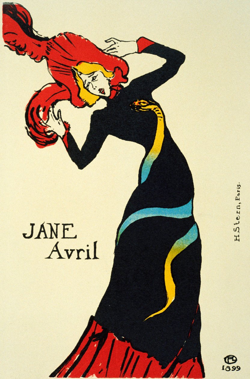 Jane Avril, 1899. autorstwa Henri de Toulouse Lautrec