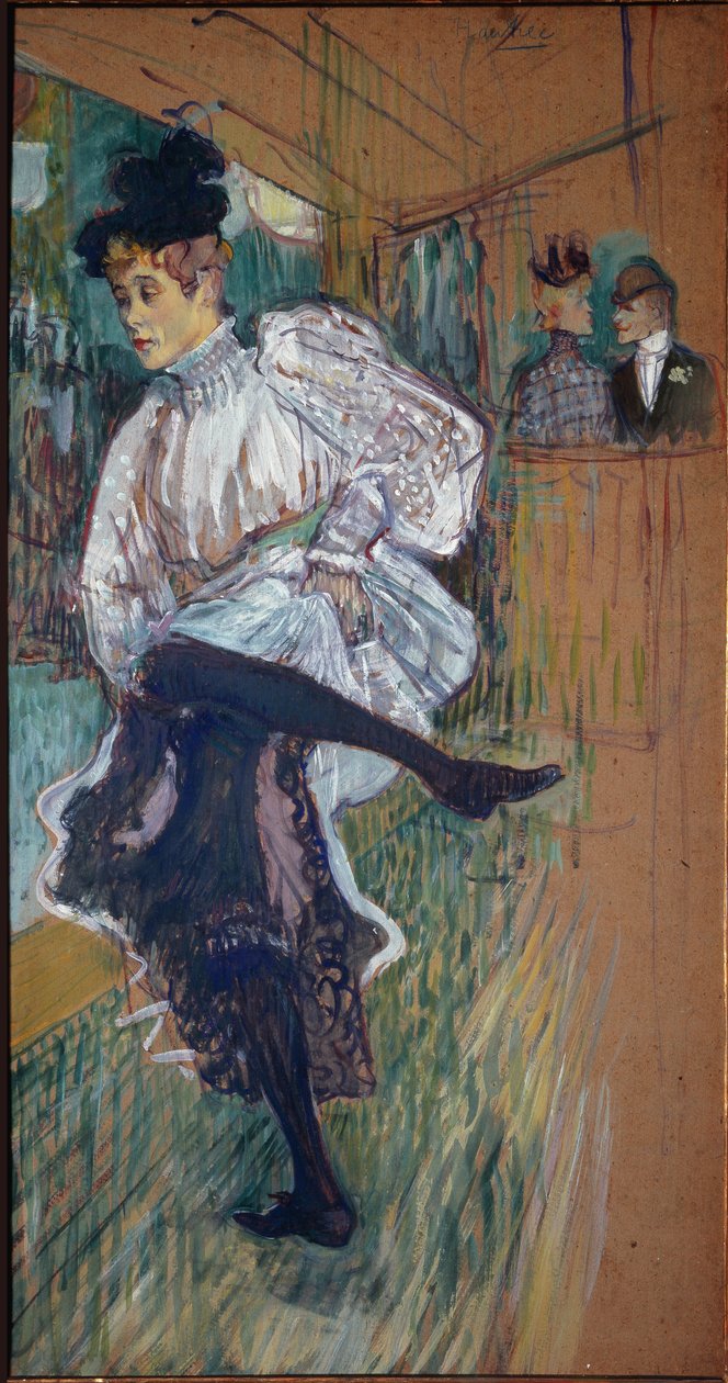 Taniec Jane Avril - olej na tekturze autorstwa Henri de Toulouse Lautrec