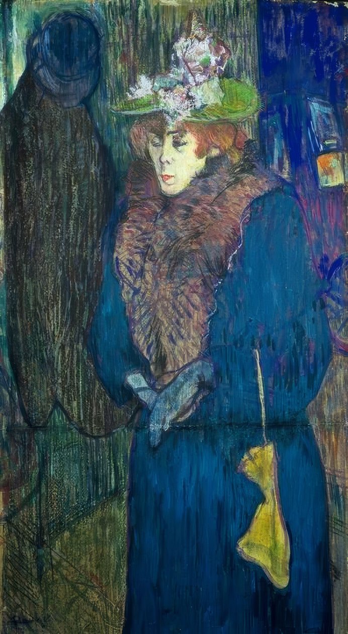 Jane Avril wchodząc do Moulin-Rouge autorstwa Henri de Toulouse Lautrec