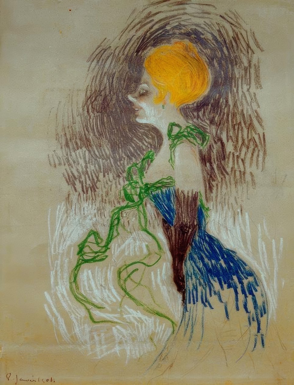 Młoda kobieta w rękawiczce autorstwa Henri de Toulouse Lautrec